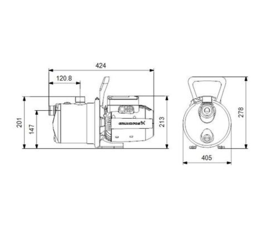 Grundfos Gartenpumpe JP 5-48, 1x230V, 50Hz, 1,5m, SCHUKO HU - 99458769