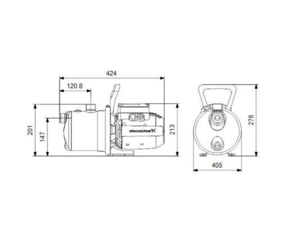 Grundfos Gartenpumpe JP 4-54, 1x230V, 50Hz, 1,5m, SCHUKO HU - 99458768