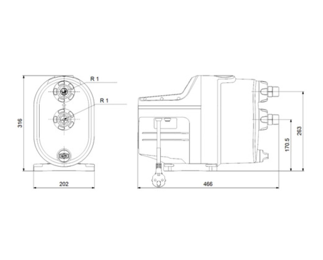 Grundfos Hauswasserwerk SCALA1 5-55, 1x230V, 50Hz, SCHUKO - 99530407