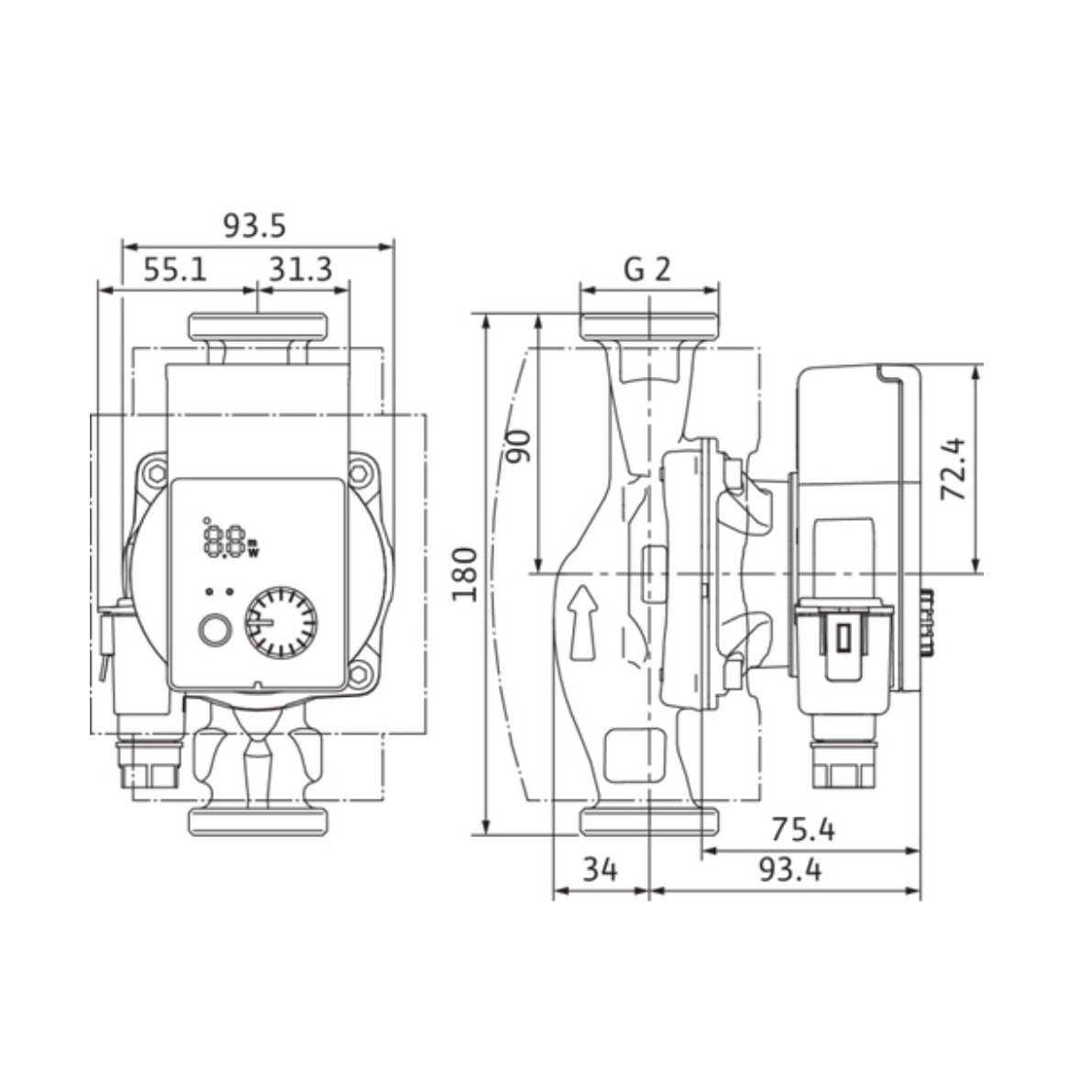 Hocheffizienzpumpe Wilo Yonos PICO plus 30/1-6, 2" - 4215509